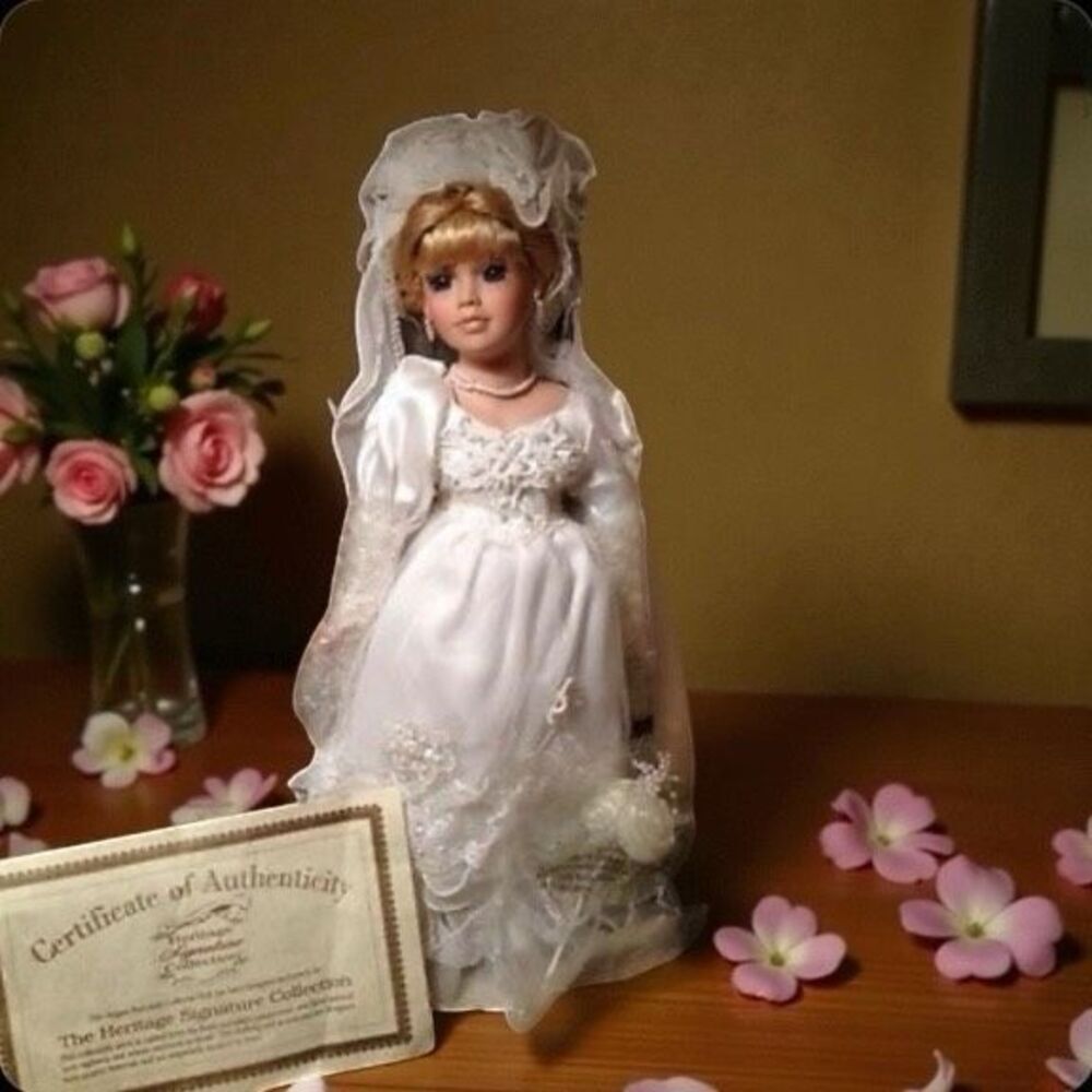 The Heritage Signature Collection Porcelain Bride Doll Caitlan’s Wedding Day COA